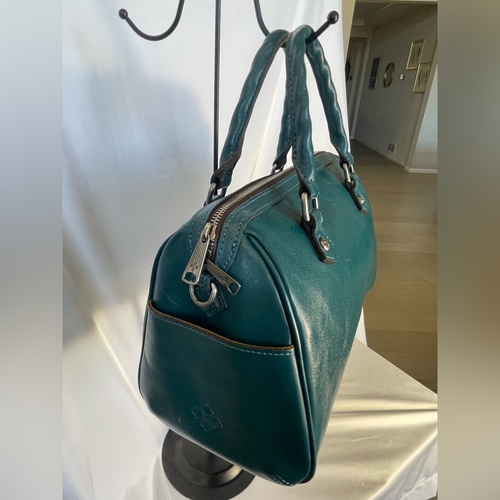 Patricia Nash Teal Embossed Leather Satchel - Picture 5 of 16